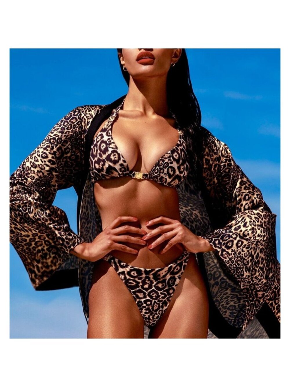 Honey Birdette DAKOTA💧🖤 2 Piece Swim Leopard Jaguar Bikini S Top & XS Bottom